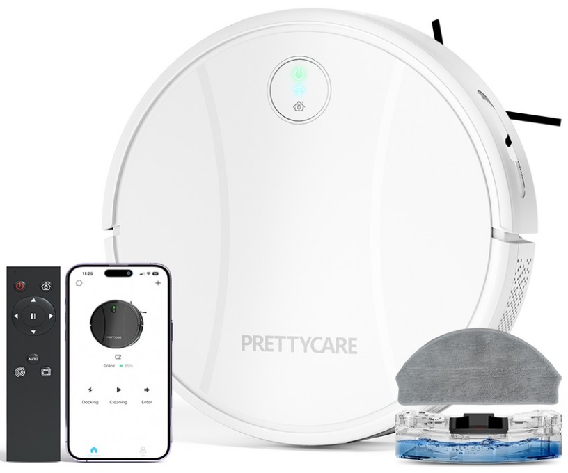 프리티케어 스마트 물걸레 로봇청소기 (흰색) — 진공과 물걸레를 한 번에
