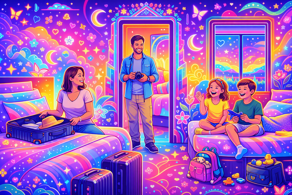 사이키델릭 네온 캐릭터 판타지