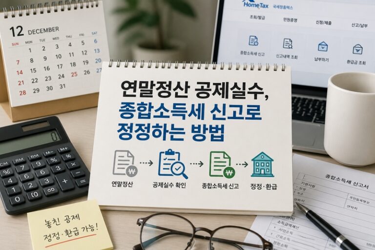 연말정산 공제실수, 종합소득세 신고로 정정하는 방법