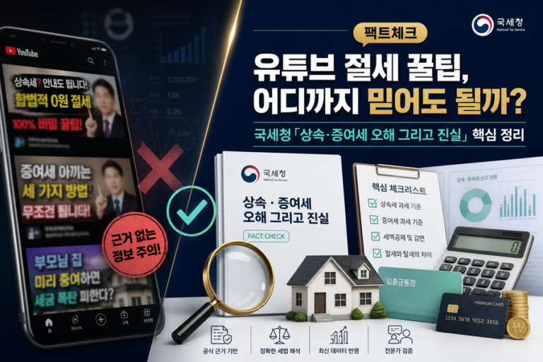 유튜브 절세 꿀팁, 어디까지 믿어도 될까? 국세청 「상속·증여세 오해 그리고 진실」 핵심 정리