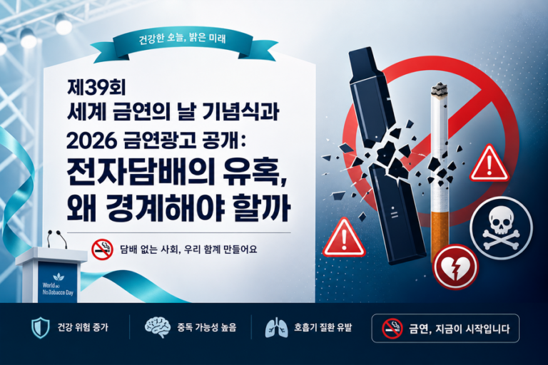 제39회 세계 금연의 날 기념식과 2026 금연광고 공개: 전자담배의 유혹, 왜 경계해야 할까